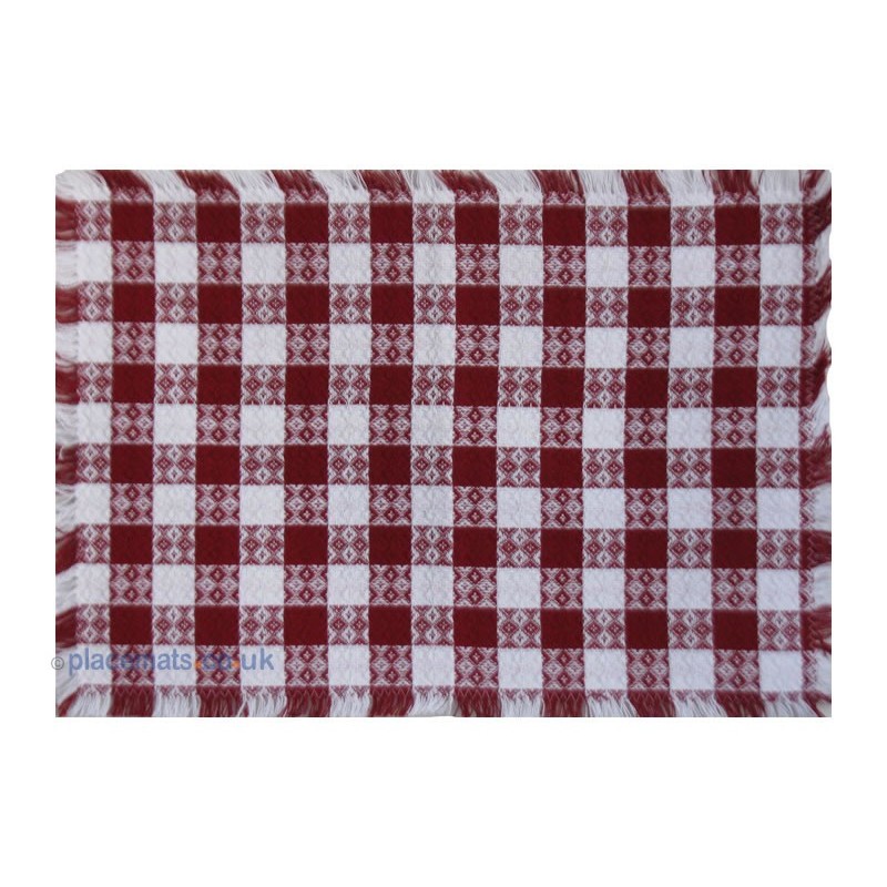 Mountain Weavers Tavern Check red white cotton placemats