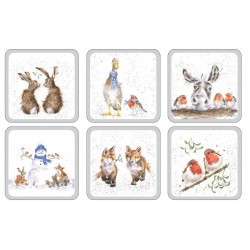 Pimpernel Wrendale Christmas coasters
