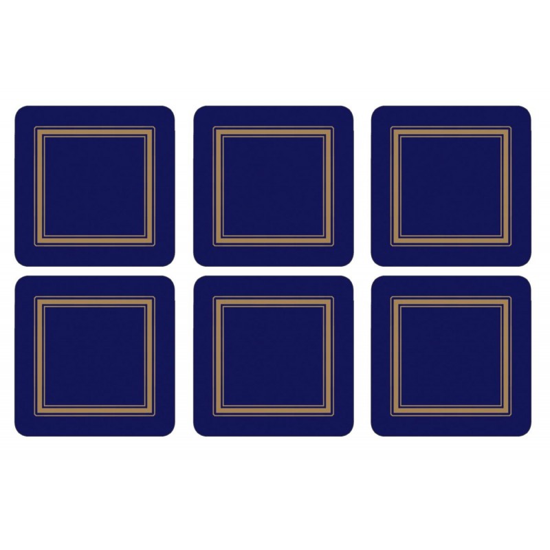 Set of 6 Pimpernel Classic Midnight Blue drinks coasters