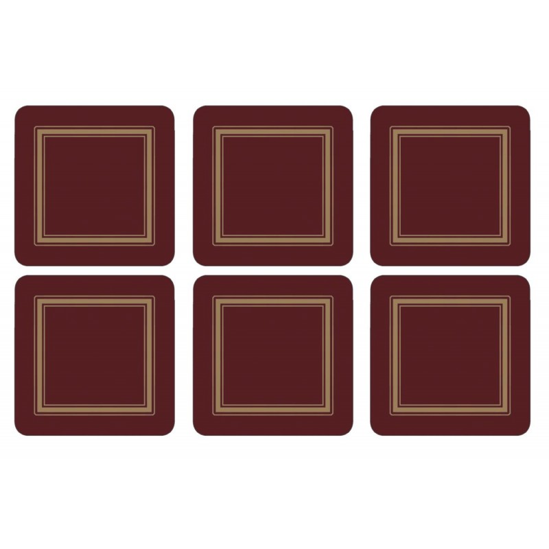 Pimpernel Classic Burgundy set of 6 traditional drinks coasters