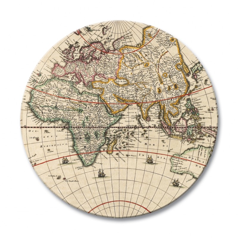 Antique maps melamine placemats round