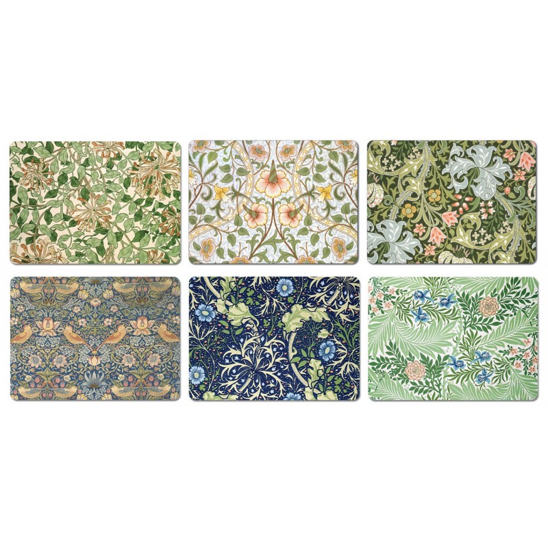 William Morris Mixed Patterns All 6 Designs Tablemats