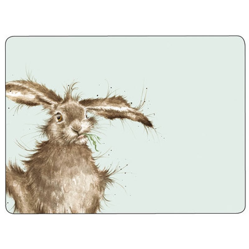 4 X LARGE WRENDALE OFFICIAL LICENSED HARE RABBIT CORK BACKED PLACEMATS 16" 