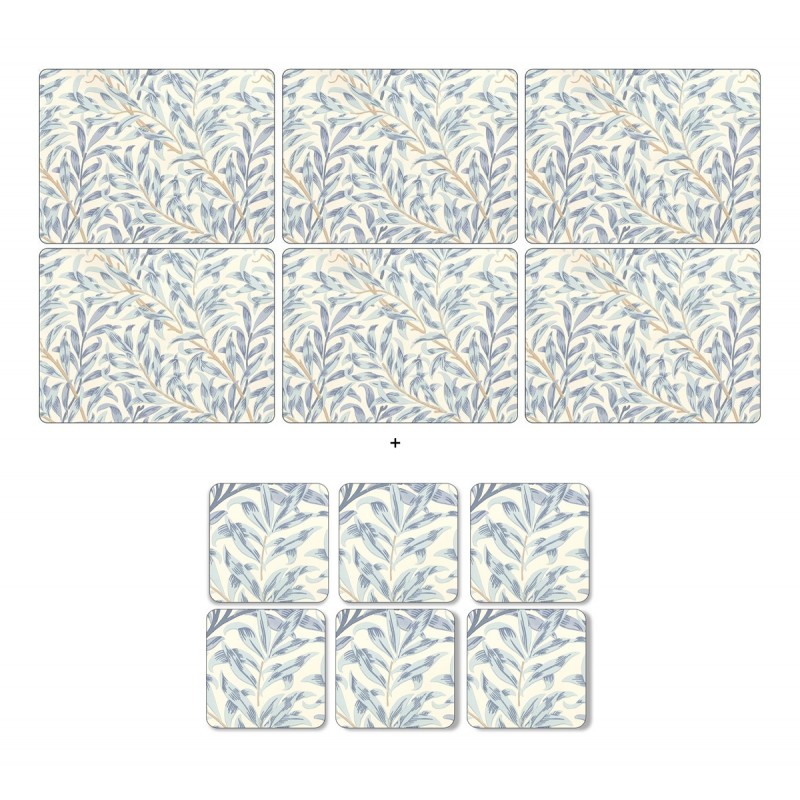Pimpernel Willow Bough Blue 6 table mats and 6 coasters