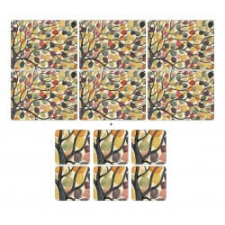 Pimpernel Dancing Branches 6 tablemats and 6 coasters pack
