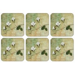 Plymouth Pottery Ivory Blossom set of six drinks Coasters