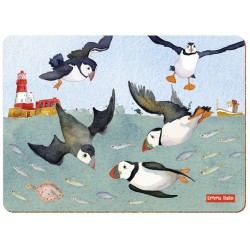 Emma Ball Diving Puffins placemats coastal themed