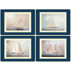 Continental Lady Clare Placemats Racing Yachts large UK made set of 4 assorted nautical designs