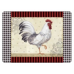 Large size Country Touch rooster placemats by Pimpernel. Cream background